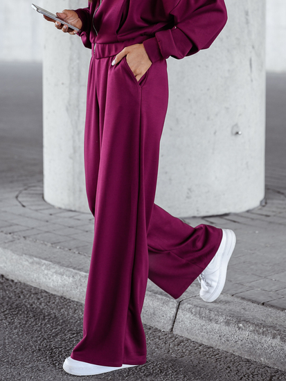 Női két darabos szett cipzárral bordó Bolf 821109