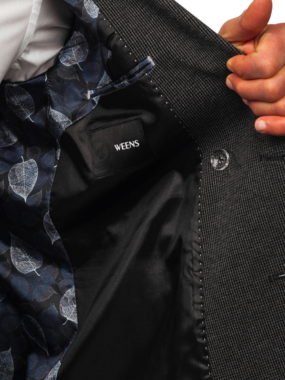 Antracit színű, kétmellényes férfi okos blézer Bolf 007