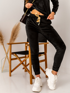 Fekete színű kétrészes velúr női melegítő együttes Bolf 8129A