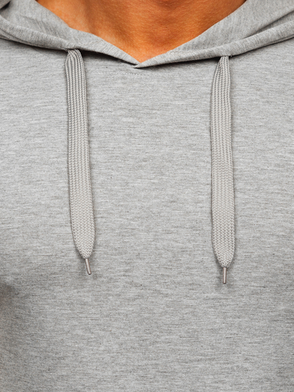 Minta nélküli szürke színű férfi póló kapucnival Bolf 8T89