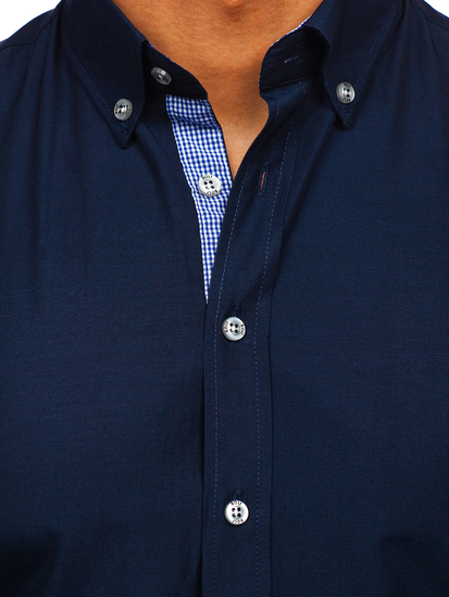 Hosszú ujjú férfiing gránátkék színben Bolf 20719