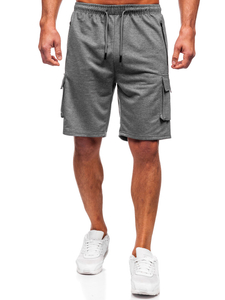 Grafitszürke pamut cargo rövidnadrág férfi Bolf 8K1501