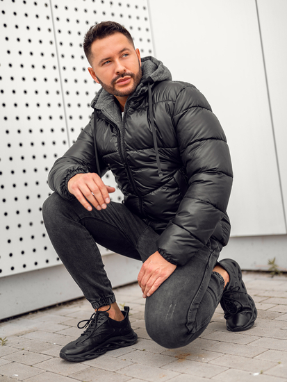 Steppelt téli férfi dzseki fekete színben Bolf B2906