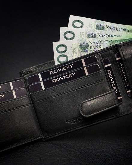 Fekete színű férfi bőr pénztárca 13967