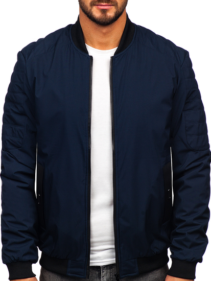 Gránátkék színű átmeneti férfi bomberdzseki Bolf 84M3007