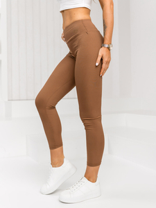 Barna bordázott női leggings Bolf W7903A1
