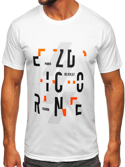 Férfi pamut póló fehér színben Bolf 14752