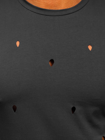 Grafit színű sima férfi t-shirt Bolf 3009