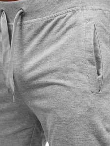 Férfi baggy rövid szabadidőnadrág szürke színben Bolf K10002