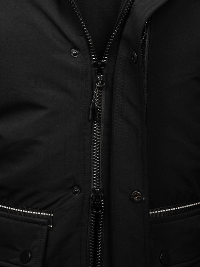 Fekete férfi téli parka dzseki Bolf 22M323