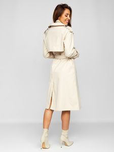 2 az 1-ben bézs színű hosszú női ballonkabát övvel Bolf AG3011