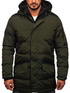 Steppelt téli férfi parka dzseki khaki színben Bolf 5M790