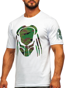 Férfi pamut nyomtatott póló Fehér Bolf 192379