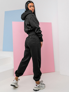 Fekete női kétrészes melegítőszett Bolf 8C79