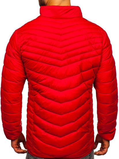 Téli steppelt férfi dzseki piros színben Bolf 1137
