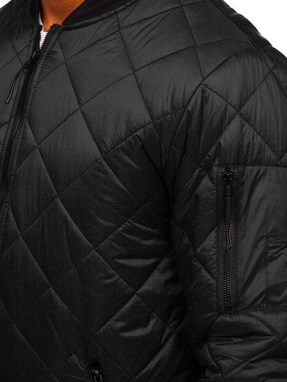 Átmeneti steppelt férfi bomberdzseki fekete színben Bolf MY-01A