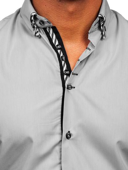 Szürke színű hosszú ujjú férfiing Bolf 3762