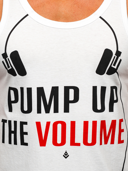 Mintás tank-top fehér színben Bolf 14835