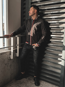 Fekete férfi átmeneti bomber dzseki Bolf 8M96