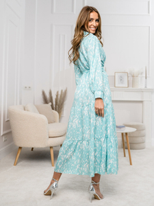 Női ruha mentazöld színben Bolf A468