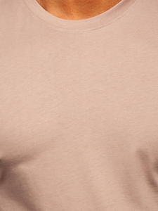 Világosbarna színű férfi pamut póló Bolf 0001