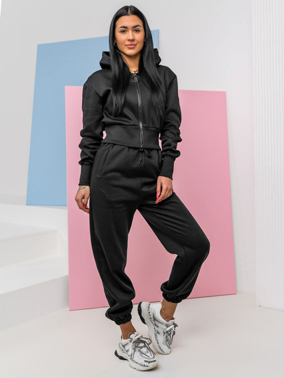 Fekete női kétrészes melegítőszett Bolf 8C79