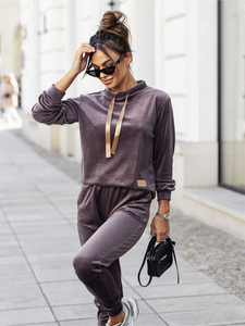 Grafit színű kétrészes velúr női melegítő együttes Bolf 637