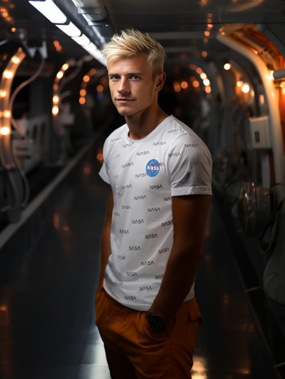 Fehér férfi t-shirt mintával Bolf 14950