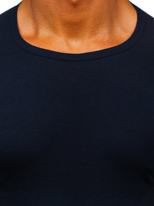 Férfi minta nélküli póló sötétkék Bolf NB003