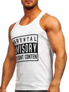 Mintás tank-top bokszoláshoz fehér színben Bolf 14855