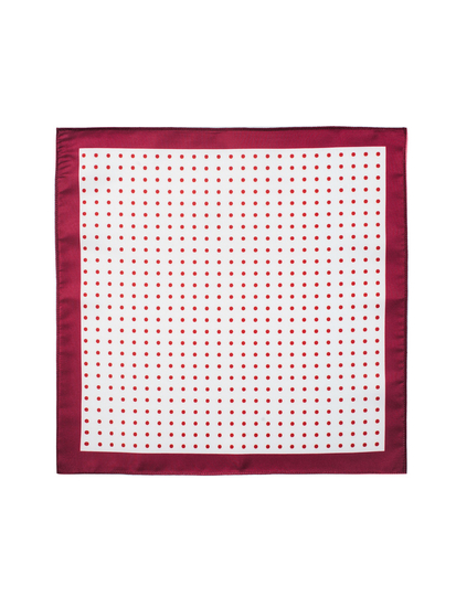 Férfi díszzsebkendő fehér-bordó színben Bolf PO15