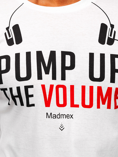 Férfi hosszú ujjú felső mintával fehér színben Bolf 1219