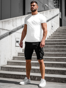 Fekete színű férfi katonai short rövidnadrág Bolf BB70012