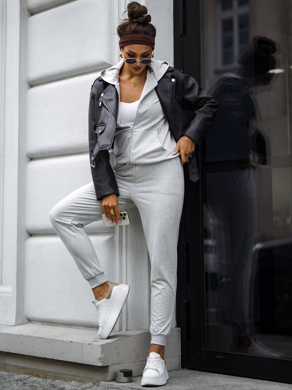 Női két darabos szett kapucnival melírozott Bolf 821110