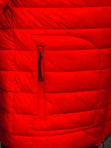 Átmeneti steppelt férfi dzseki piros színben Bolf 13007