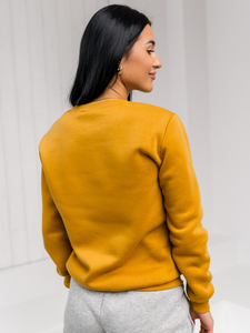 Kamel színű női kapucni nélküli pulóver Bolf W01A1