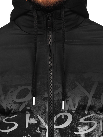 Fekete steppelt téli sportos férfidzseki Bolf 27M8102