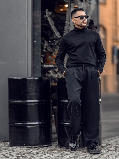 Basic pamut férfi garbó fekete Bolf 535A