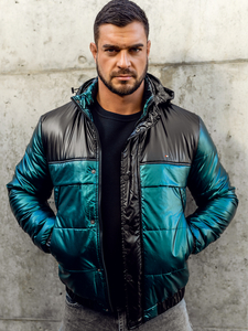 Átmeneti steppelt férfi sportdzseki zöld színben Bolf 2145