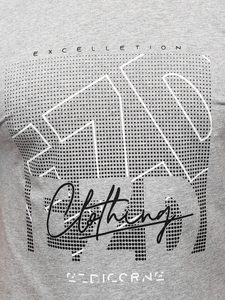 Szürke színű férfi pamut póló Bolf 14748