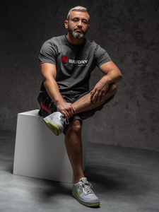 Grafit férfi póló Igor Brudny kollekcióból nyomattal 02