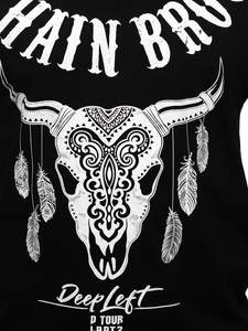 Mintás tank-top fekete színben Bolf 14809