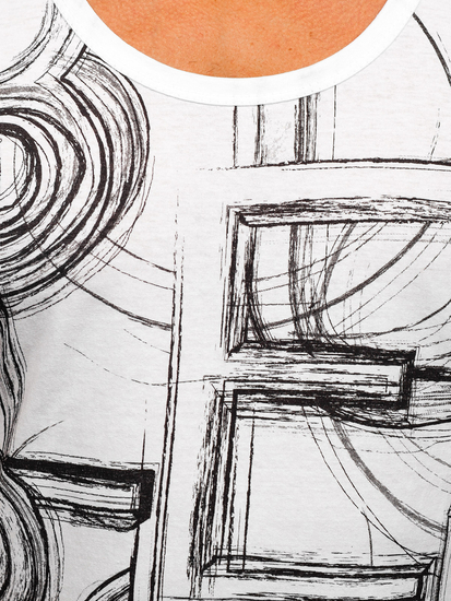 Mintás tank-top bokszoláshoz fehér színben Bolf 14846