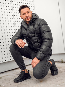 Steppelt téli férfi dzseki fekete színben Bolf B2906