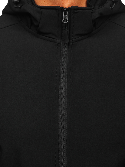 Fekete férfi átmeneti softshell dzseki Bolf HH017