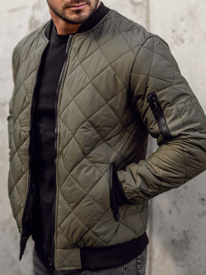 Átmeneti steppelt férfi bomber dzseki khaki Bolf MY-01