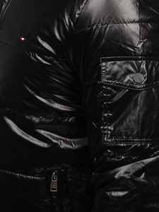 Átmeneti steppelt férfi sportdzseki fekete színben Bolf 2143