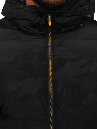 Fekete steppelt férfi téli dzseki Bolf 7270