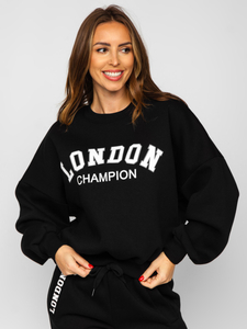 Fekete színű bélelt kétrészes női melegítő együttes Bolf VP09