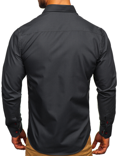 Hosszú ujjú férfiing grafit színben Bolf 20710